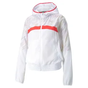 Puma giacca sportiva antivento da donna con cappuccio Jacket Run Graphic 520836 02 bianco