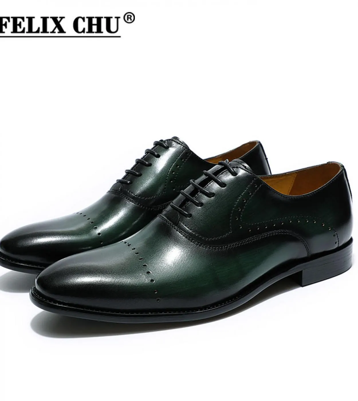 Scarpe da uomo brogue oxford di lusso Scarpe eleganti in vera pelle Stringate Nero Marrone Verde Festa di nozze Uomo formale da