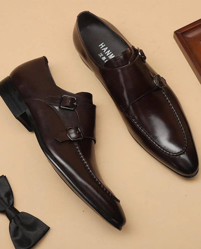 Scarpe da uomo estive comode in pelle Scarpe da lavoro da uomo Scarpe da uomo di marca Bullock in vera pelle nera Slipon da spos