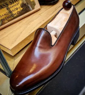 Scarpe mocassino in pelle rossa da uomo Mocassini marroni casual Scarpe da uomo antiscivolo marrone Nuovo