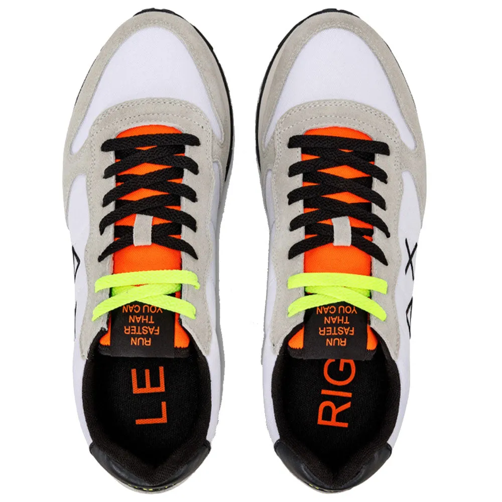 Scarpe Uomo Sun68 Sneakers Tom Fluo Nylon Bianco- Z43102