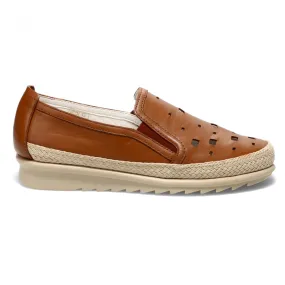 Slip on Cinzia Soft marrone in pelle traforata