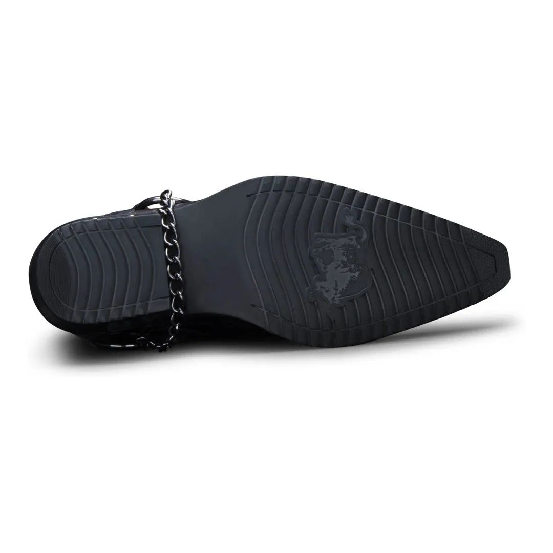 Stivali alla Caviglia da Umo Stile Winklepickers Cowboy Vera Pelle Vintage Tacco Cubano