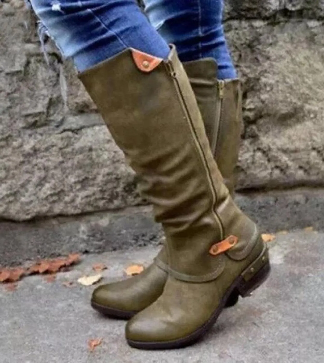 Stivali alti al ginocchio da donna Stivali lunghi con plateau in pelle PU marrone caldo nero Scarpe invernali da donna con tacco