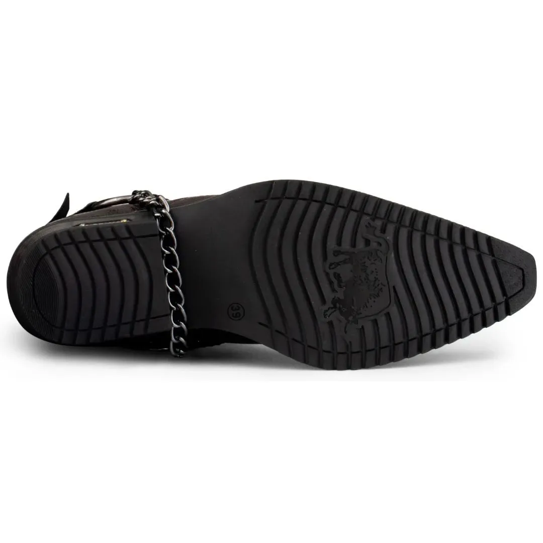 Stivali da Uomo in Vera Pelle stile Cowboy Cubano Casual Elegante
