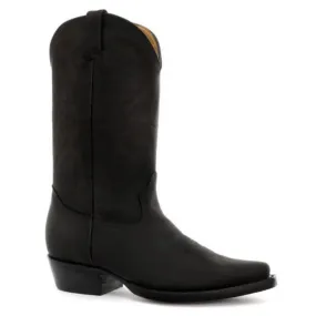 Stivali Texani a Punta da Uomo in Vera Pelle Stile Cowboy Nero o Marrone