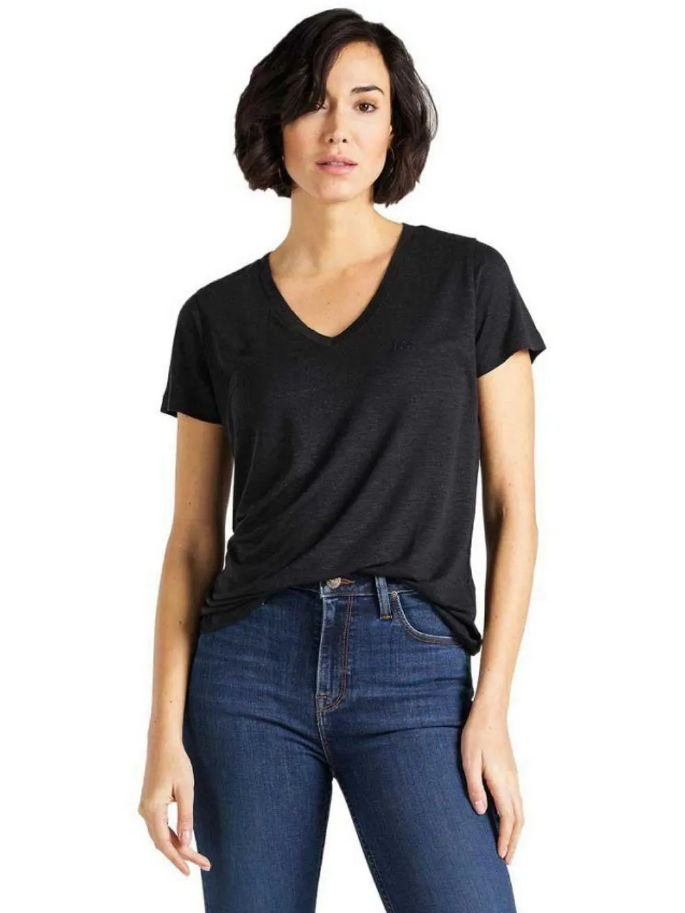 T-shirt Donna scollo a V Nero