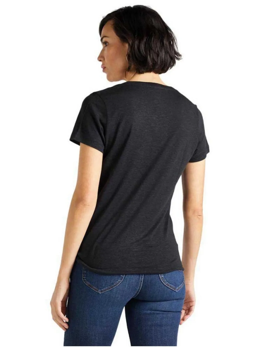 T-shirt Donna scollo a V Nero