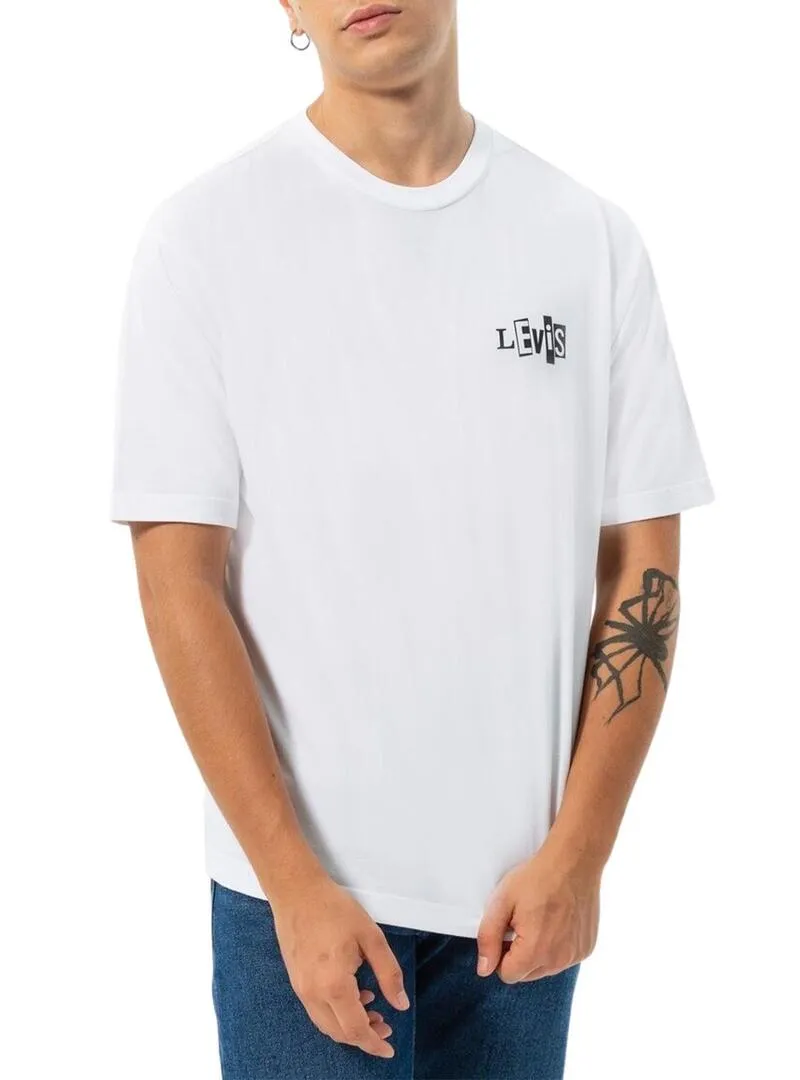 T-Shirt Levis Pattino Bianco per Uomo