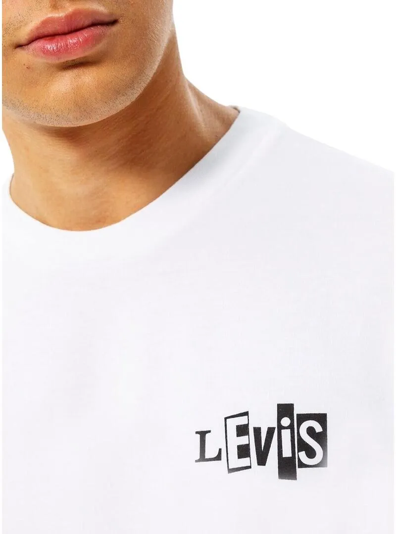 T-Shirt Levis Pattino Bianco per Uomo