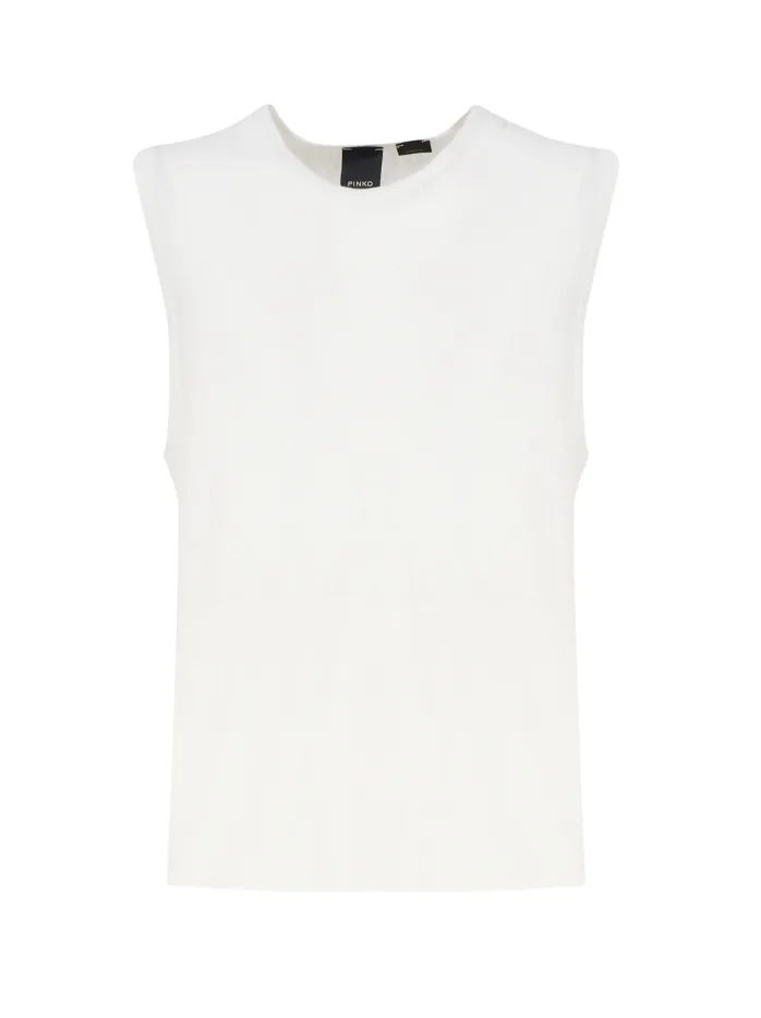 TOP IN LINO SENZA MANICHE