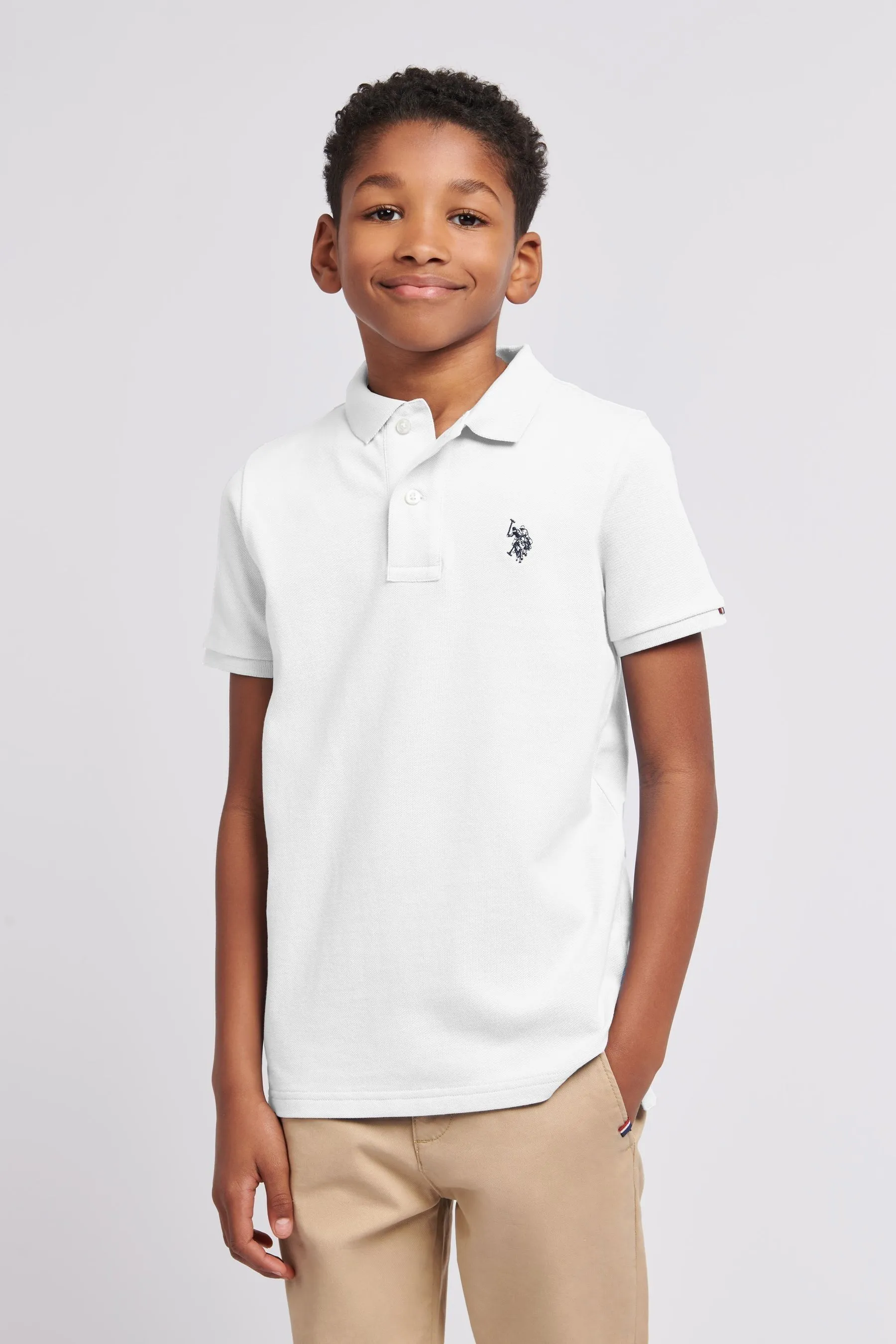 U.S. Polo Assn. Double Horsemen Boys Pique Polo Shirt    