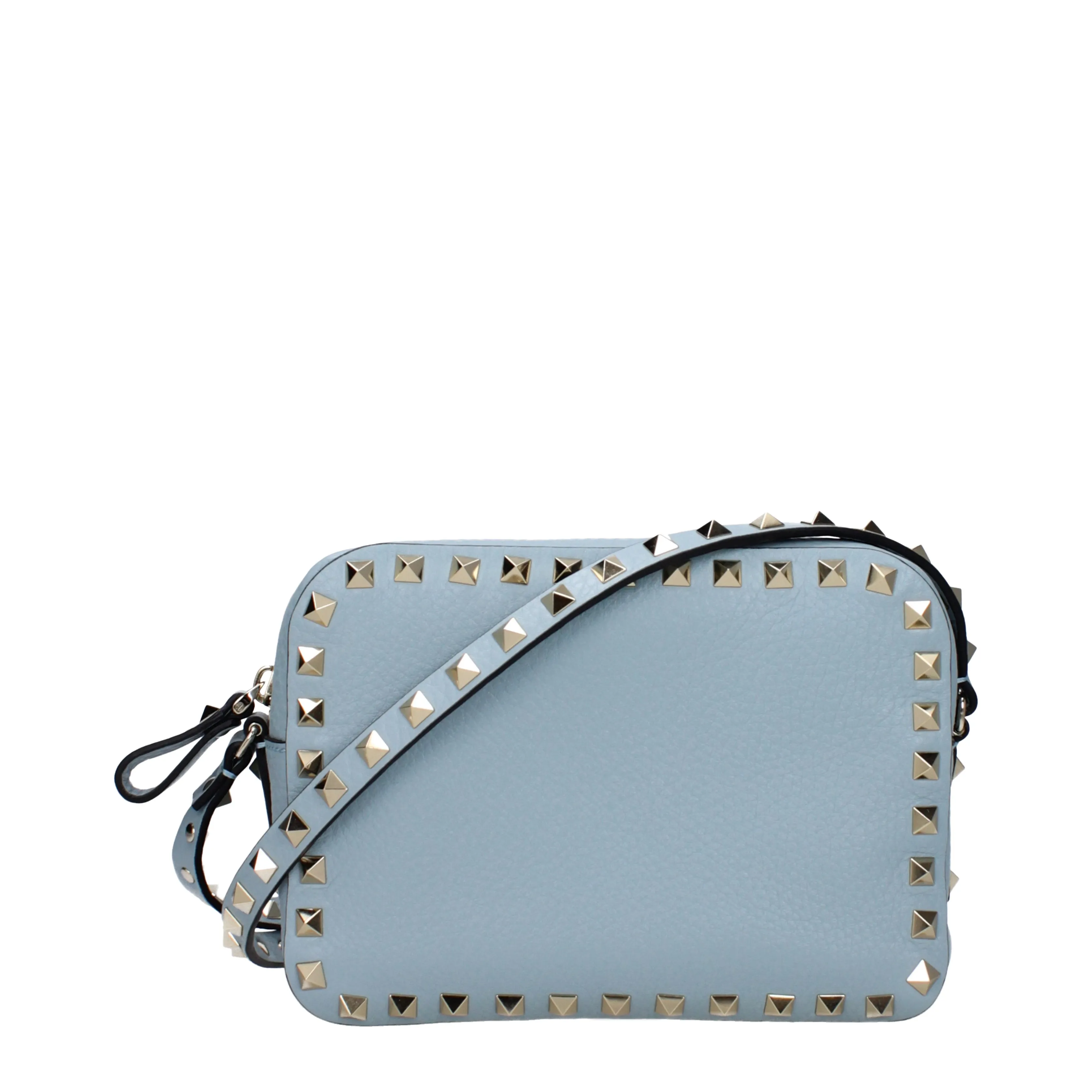 Valentino Garavani Borse a Tracolla Rockstud Donna Pelle Celeste/Porcellana