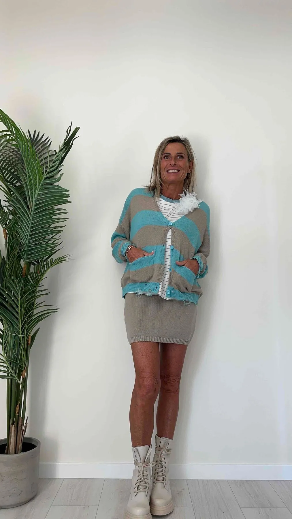 VICOLO - 55041B - MINI GONNA MAGLIA DI COTONE CON FASCIONCINO ELASTICO