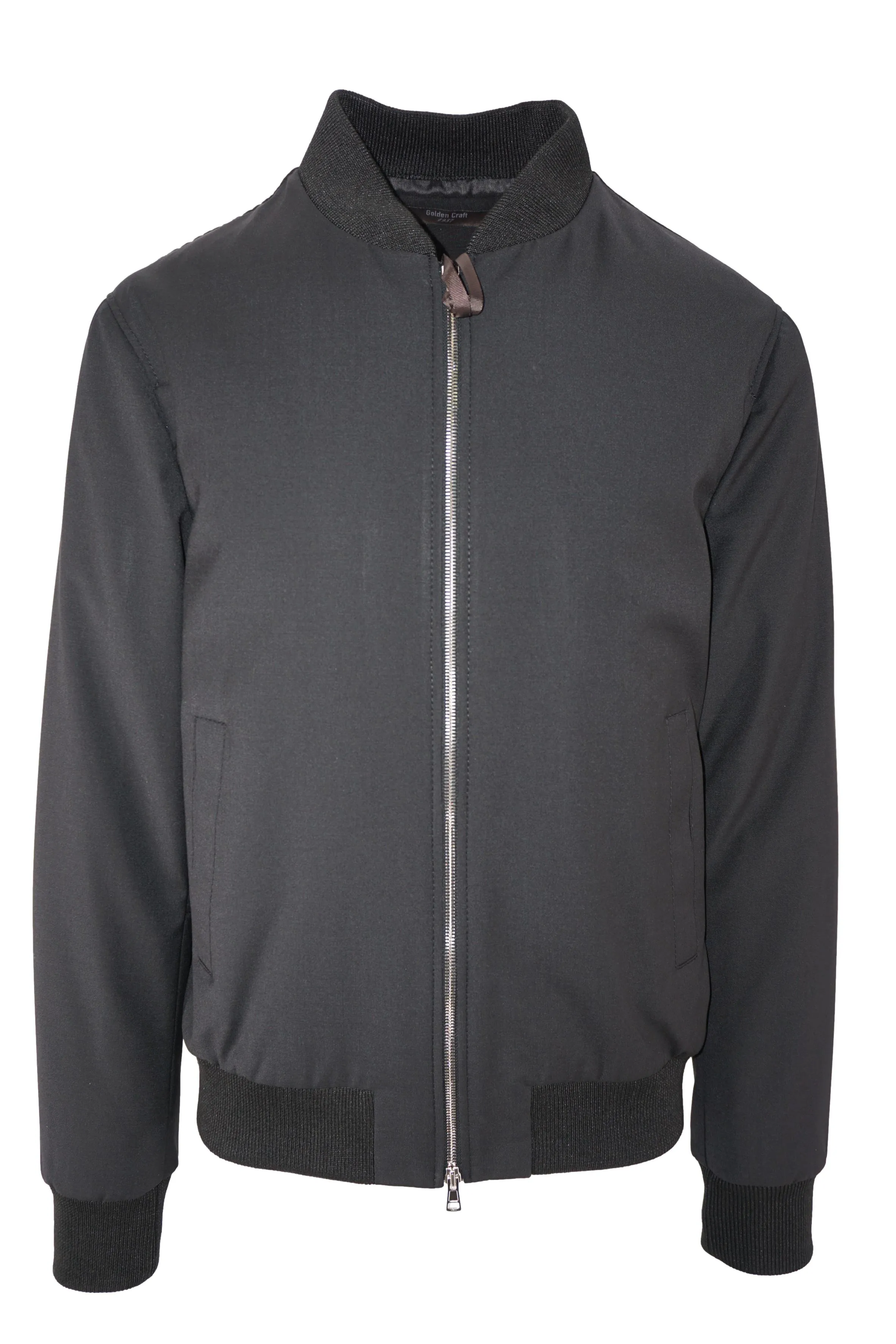 Wool Blend Bomber Jacket / Black
